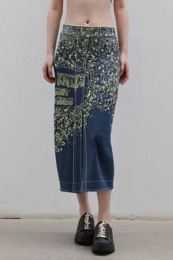 NAN KNITS imitation denim skirt 22051729